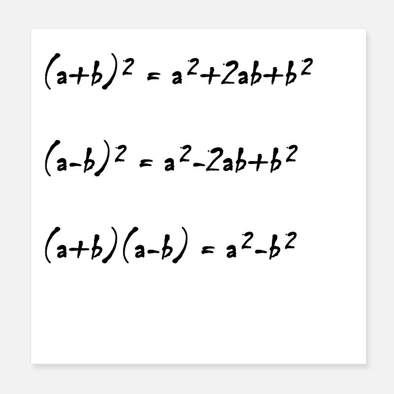 Binomische Formeln Mathe Design Geschenkidee Poster 20x20 cm