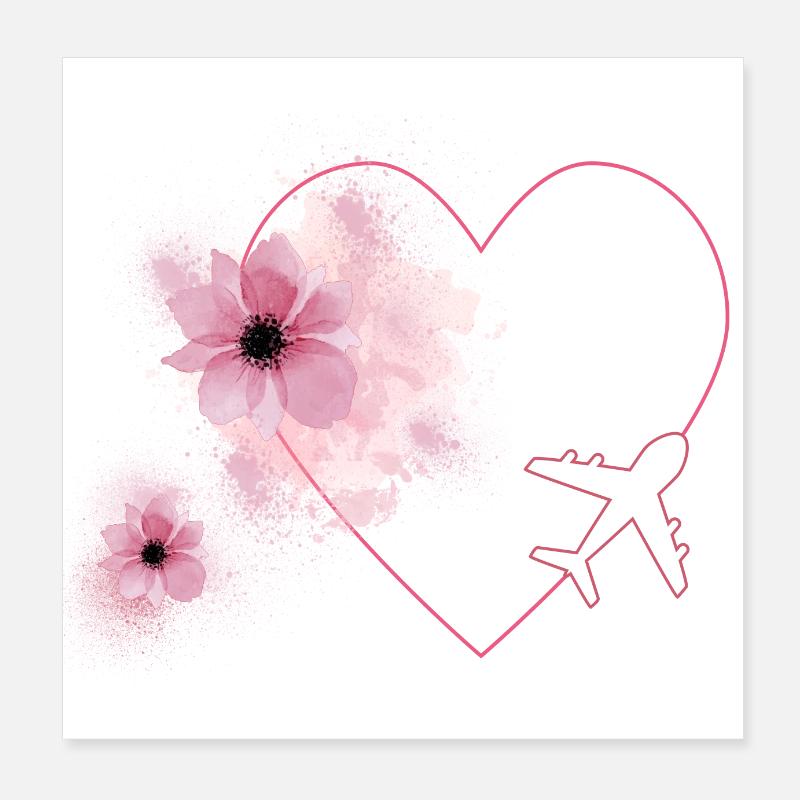 Travel from your heart's content Poster 8" x 8" (20x20 cm)
