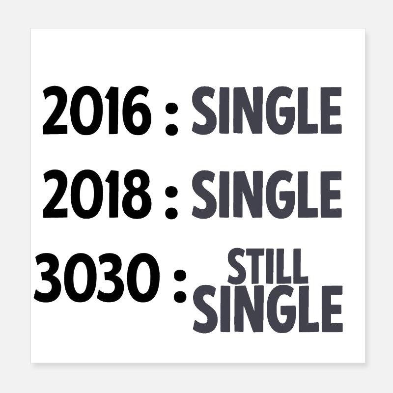 Single aber nicht alleine Geschenk Geschenkidee Poster 20x20 cm