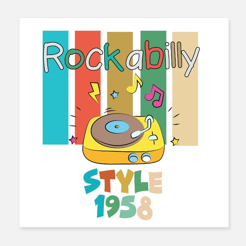 Rockabilly Poster 20x20 cm