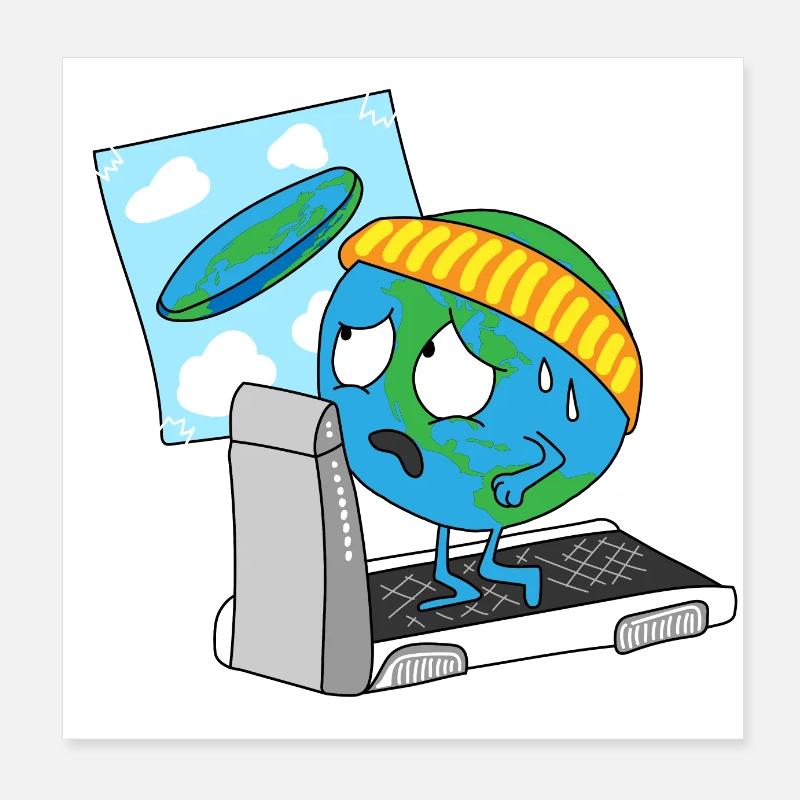 runde Erde Scheibe Erdscheibe Erdkugel Planet Poster 20x20 cm