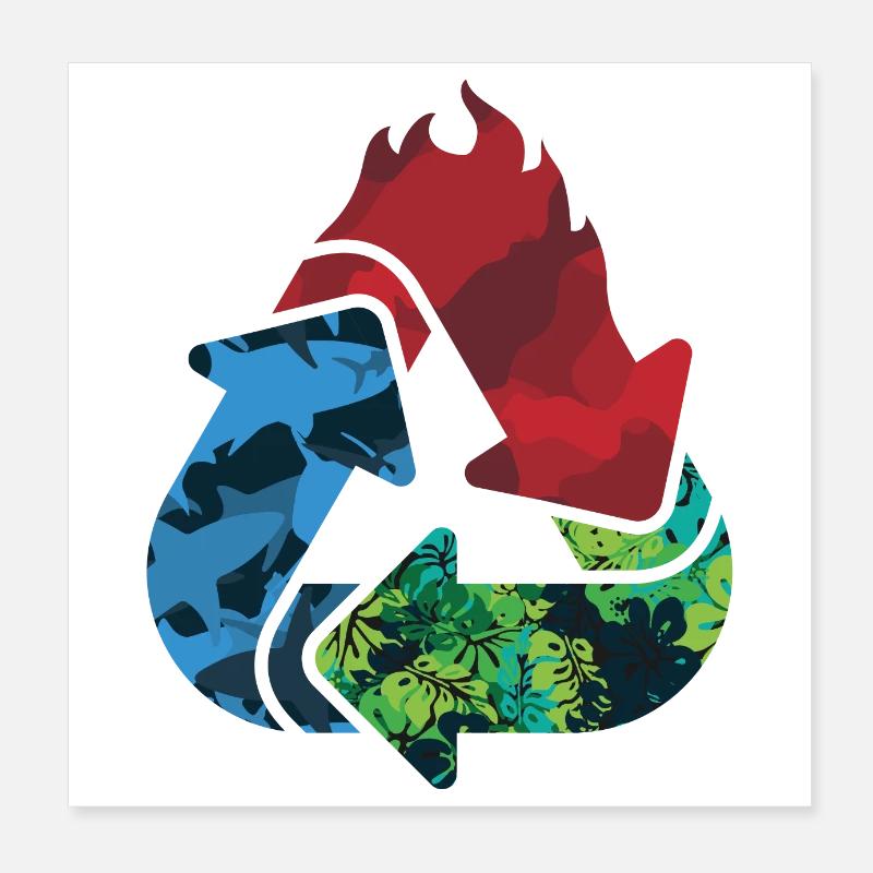 Camo recyclage Poster 20 x 20 cm