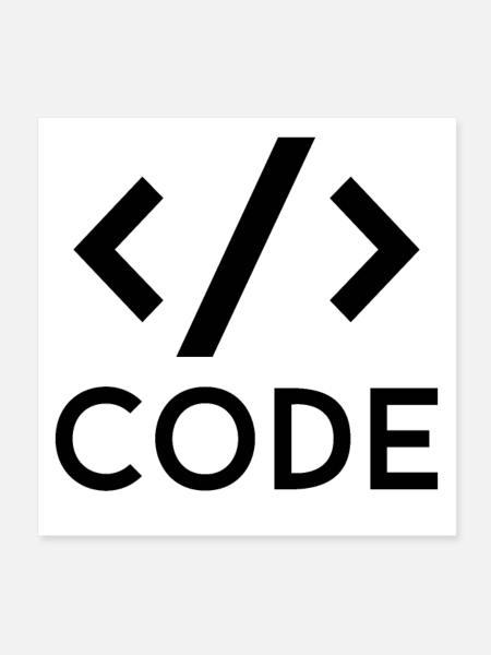 CODE - Poster 20x20 cm - Weiß