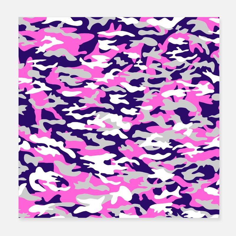 PINKY CAMOUFLAGE - Poster 20x20 cm - Weiß
