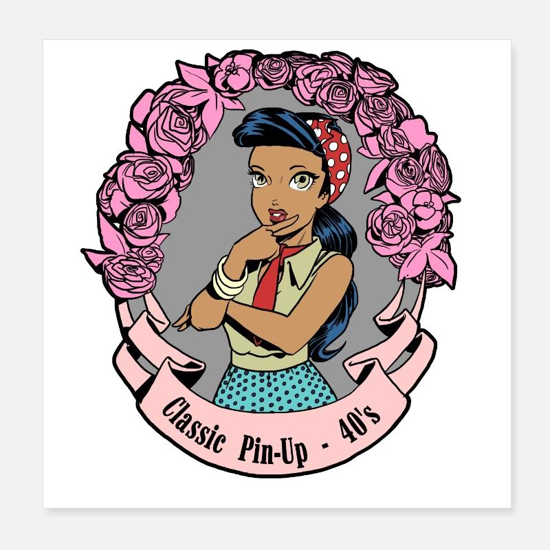 Pin Up Classic Poster 20x20 cm