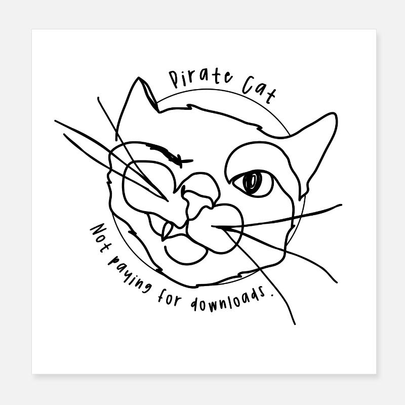 Pirate Cat - Pirate Cat Meme Poster 8" x 8" (20x20 cm)