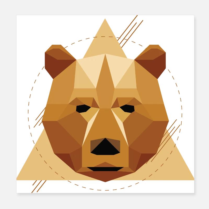 Geometric bear Poster 8" x 8" (20x20 cm)