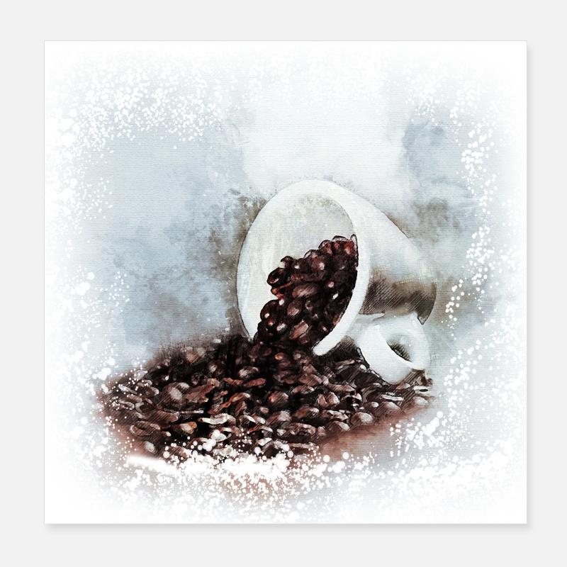 Est l'heure du café Poster 20 x 20 cm