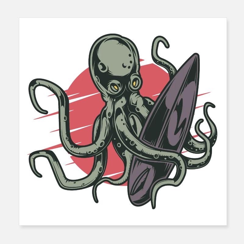 surfing Poster 8" x 8" (20x20 cm)