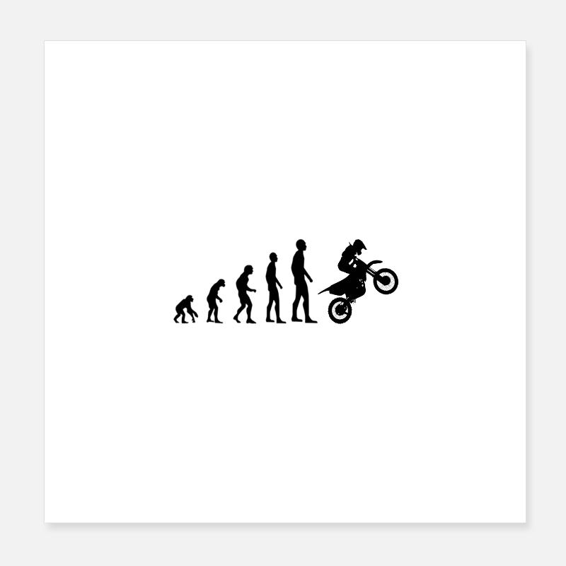 Evolution Affe Mensch Motorrad Poster 20x20 cm