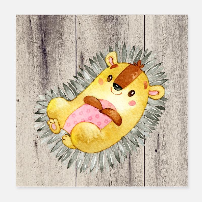 Tierfreunde im Wald - Der kleine Igel Poster 20x20 cm