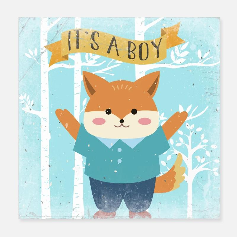 Kleiner Fuchs - Tierfreunde im Märchenwald Poster 20x20 cm