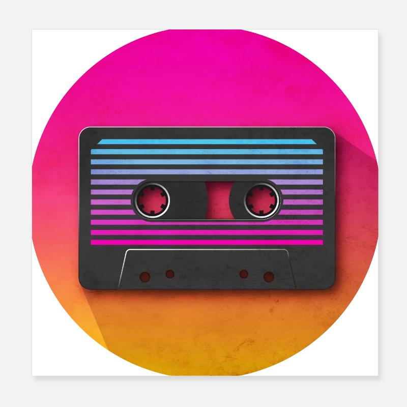 Icône cassette 80 Poster 20 x 20 cm