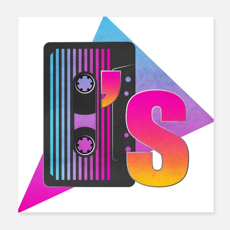 80's cassette Poster 8" x 8" (20x20 cm)