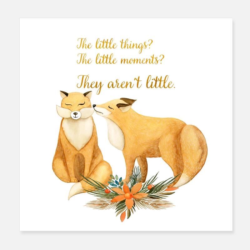 Herbstliche Waldbewohner - Fuchspaar Poster 20x20 cm