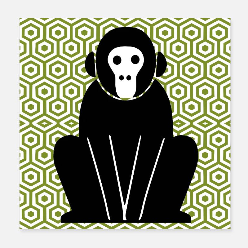 BLACK MONKEY posters and stickers Poster 8" x 8" (20x20 cm)