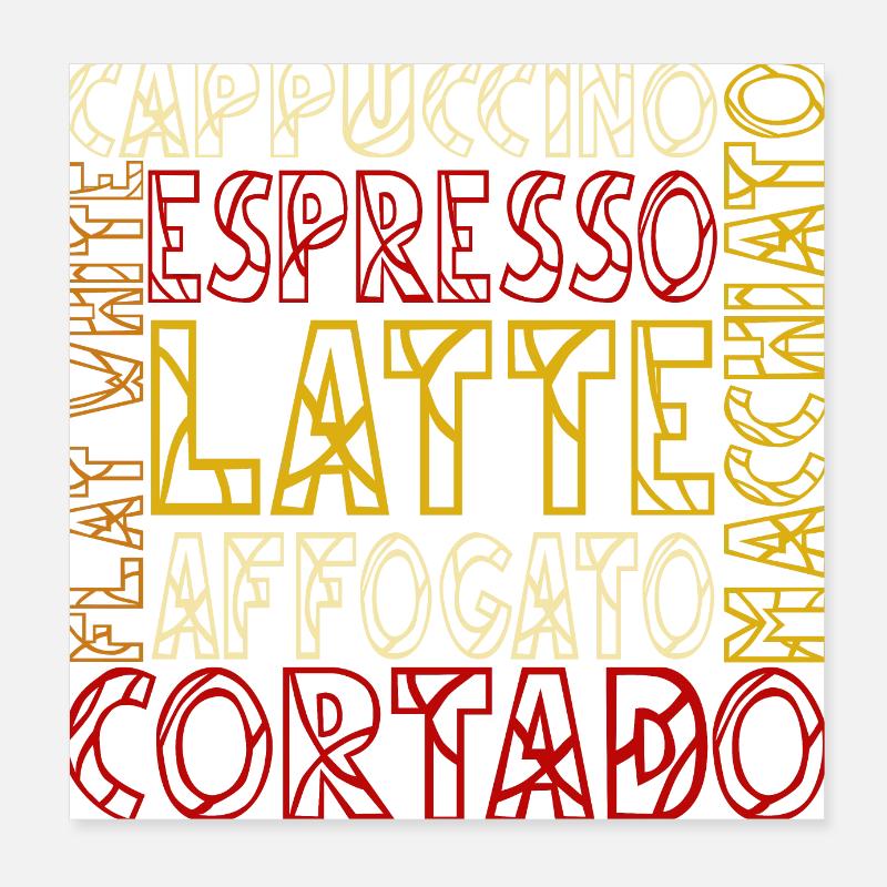 Coffee Types Poster 8" x 8" (20x20 cm)