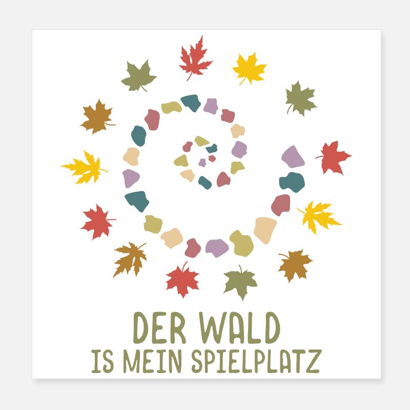 Enfants de la forêt - La forêt est mon terrain de jeu Poster 20 x 20 cm