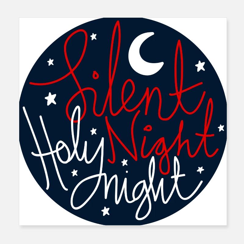 Nuit silencieuse Nuit sainte Poster 20 x 20 cm