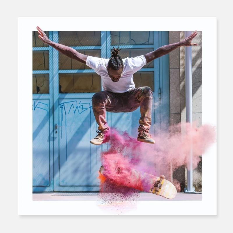 Skateboarder design Poster 8" x 8" (20x20 cm)