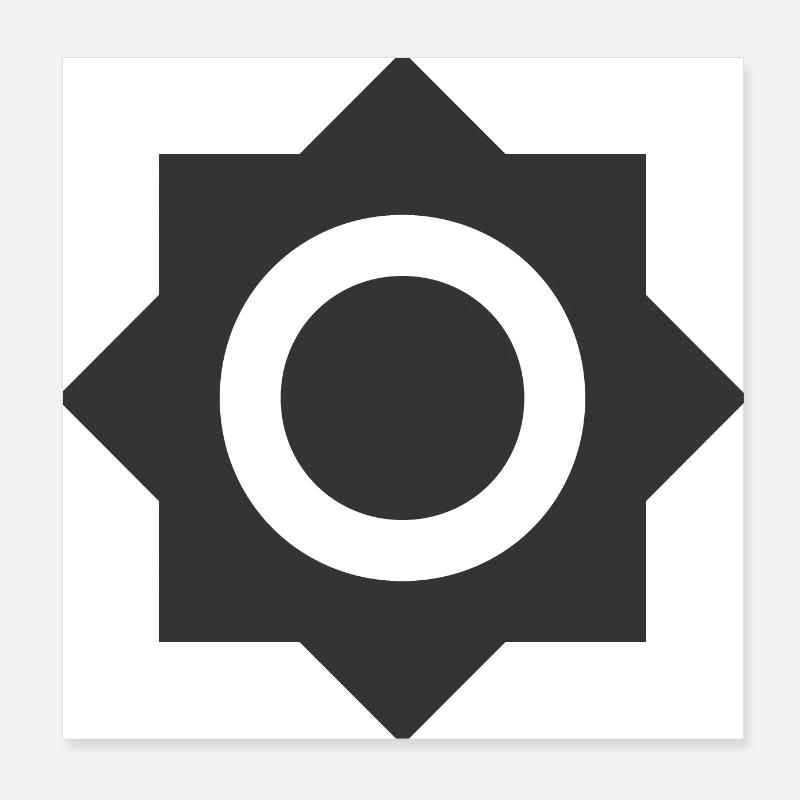Belichtung Sonne | Schwarz | Geschenkidee - Poster 20x20 cm - Weiß