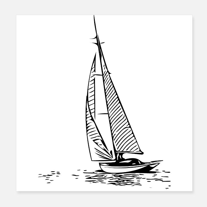 Segelboot Poster 20x20 cm