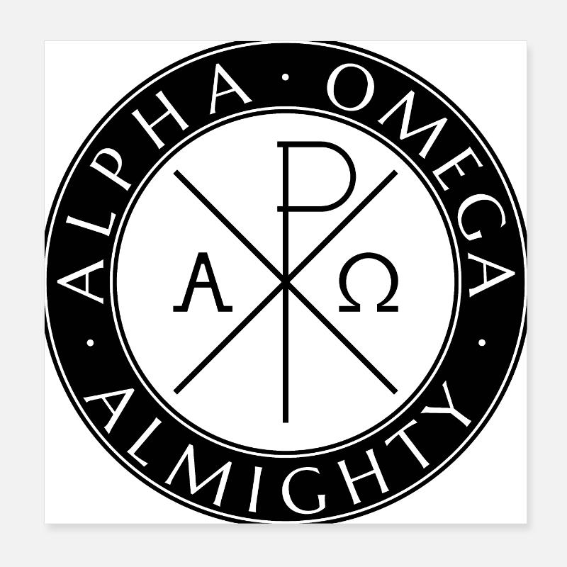 Alpha Omega Tout-Puissant Noir Poster 20 x 20 cm