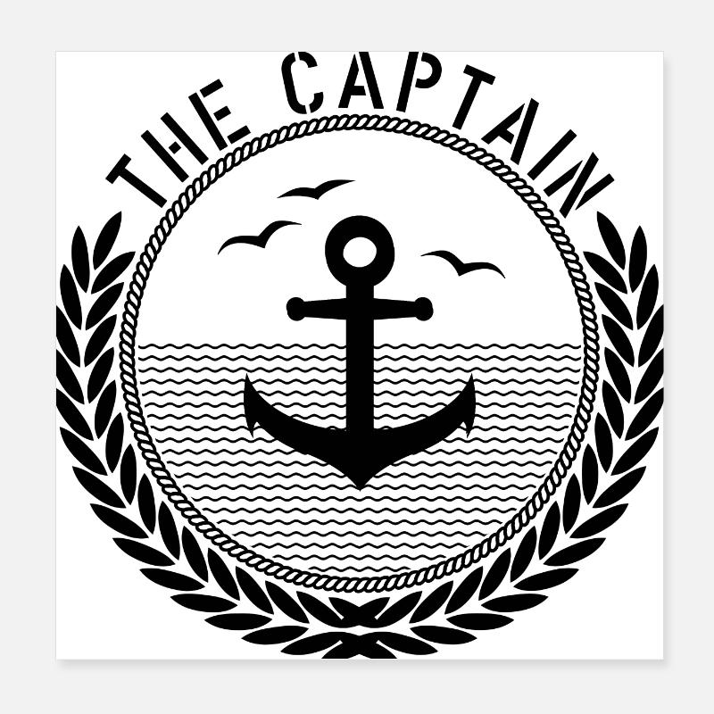The Captain - Anchor Poster 20x20 cm