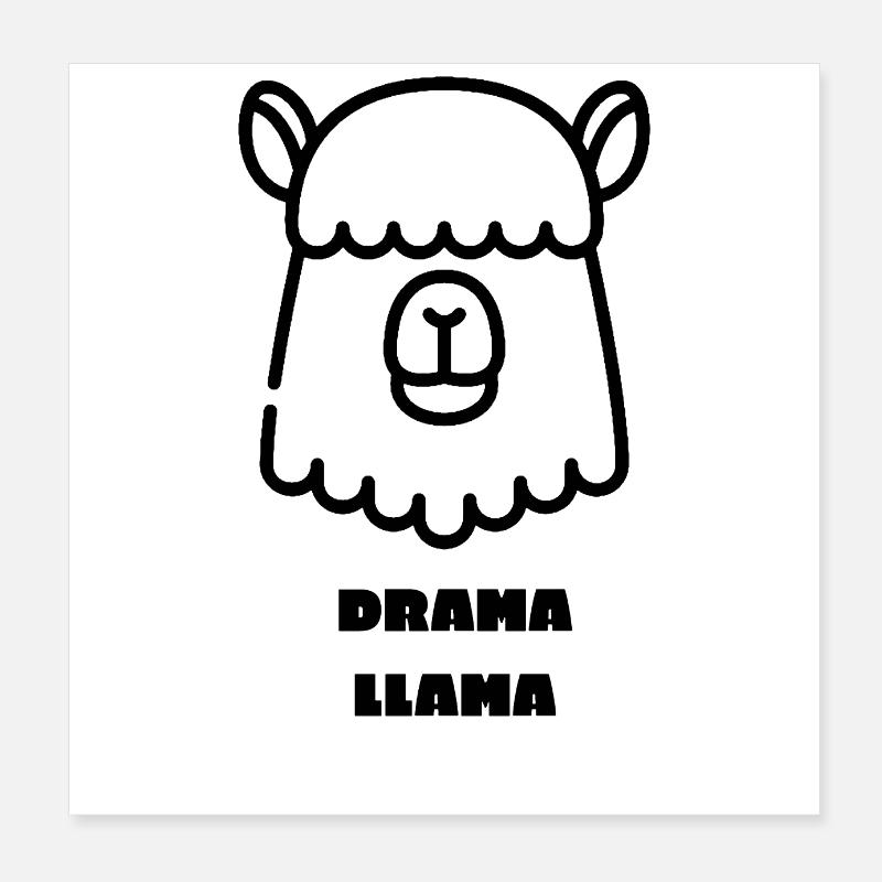 Drama Llama Poster 8" x 8" (20x20 cm)