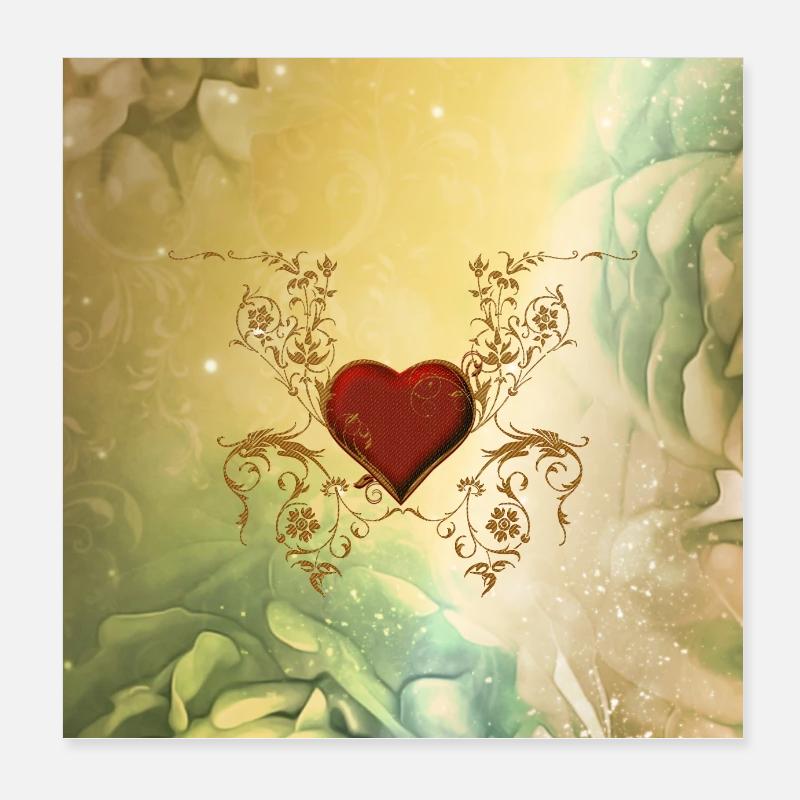 Wundervolles dekoratives Herz Poster 20x20 cm