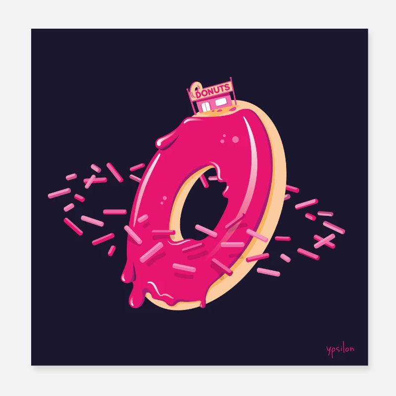 Beignet de la planète Poster 20 x 20 cm