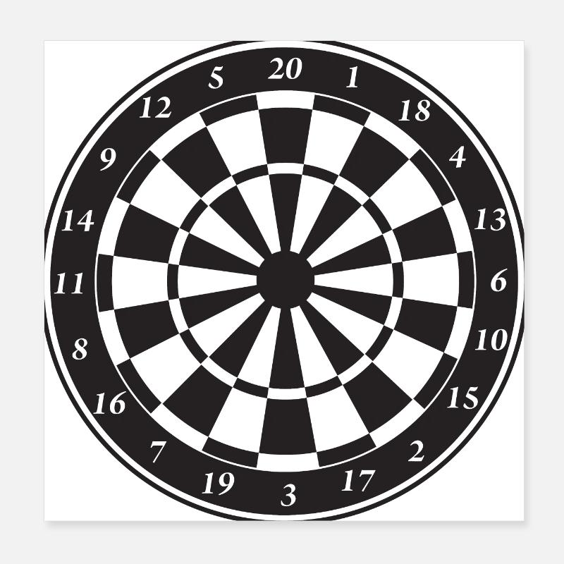 Dart Board Poster 8" x 8" (20x20 cm)
