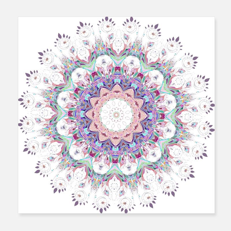Mandala blanc Poster 20 x 20 cm