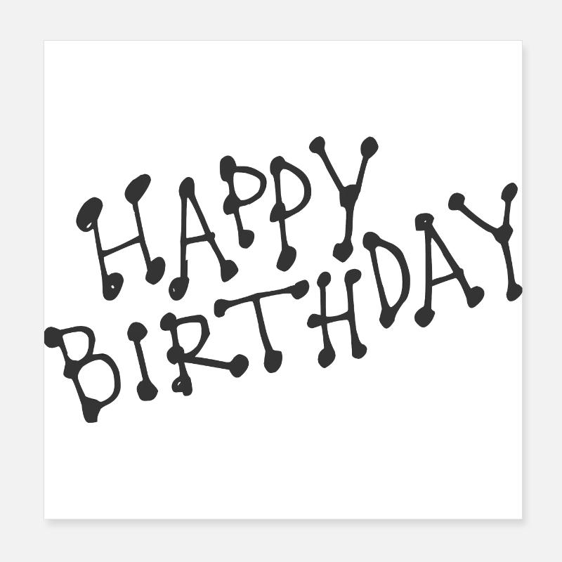 happy Birthday Poster 8" x 8" (20x20 cm)