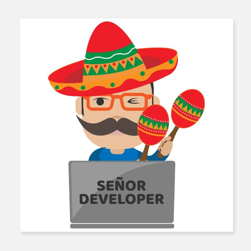 Señor Developer Senior Developer - Geschenkidee Poster 20x20 cm
