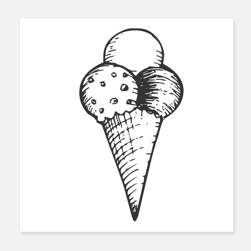 cornets de crème glacée Poster 20 x 20 cm