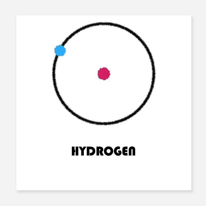Hydrogen Atom Design Version 1 Poster 8" x 8" (20x20 cm)