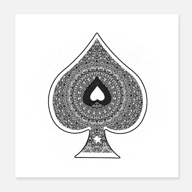 Playing card game, Ace Poster 8" x 8" (20x20 cm)
