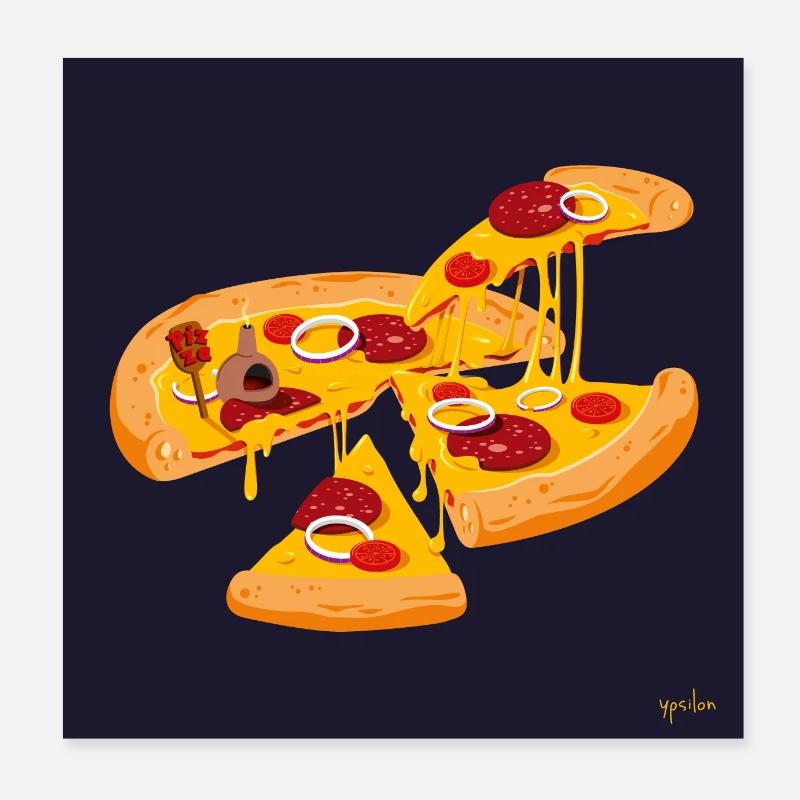 Planète Pizza Poster 20 x 20 cm