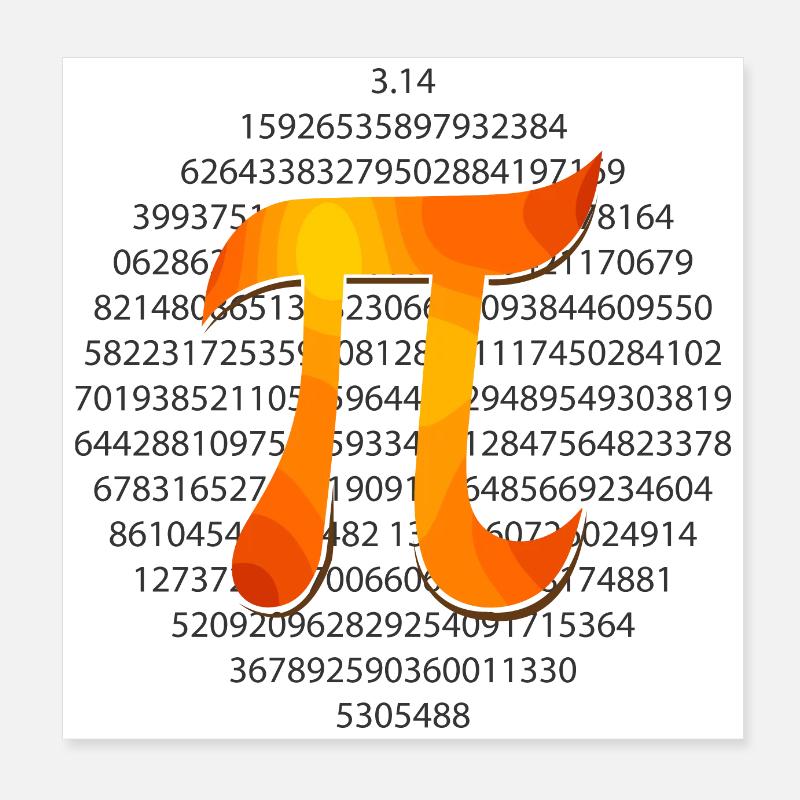 Math Symbols Pi Kreis π 3.14 - Geschenkidee Poster 20x20 cm