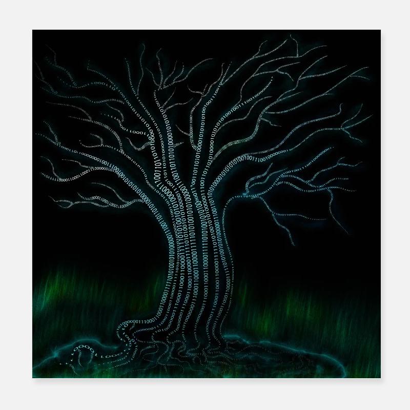 Binaer Benär Baum Poster 20x20 cm