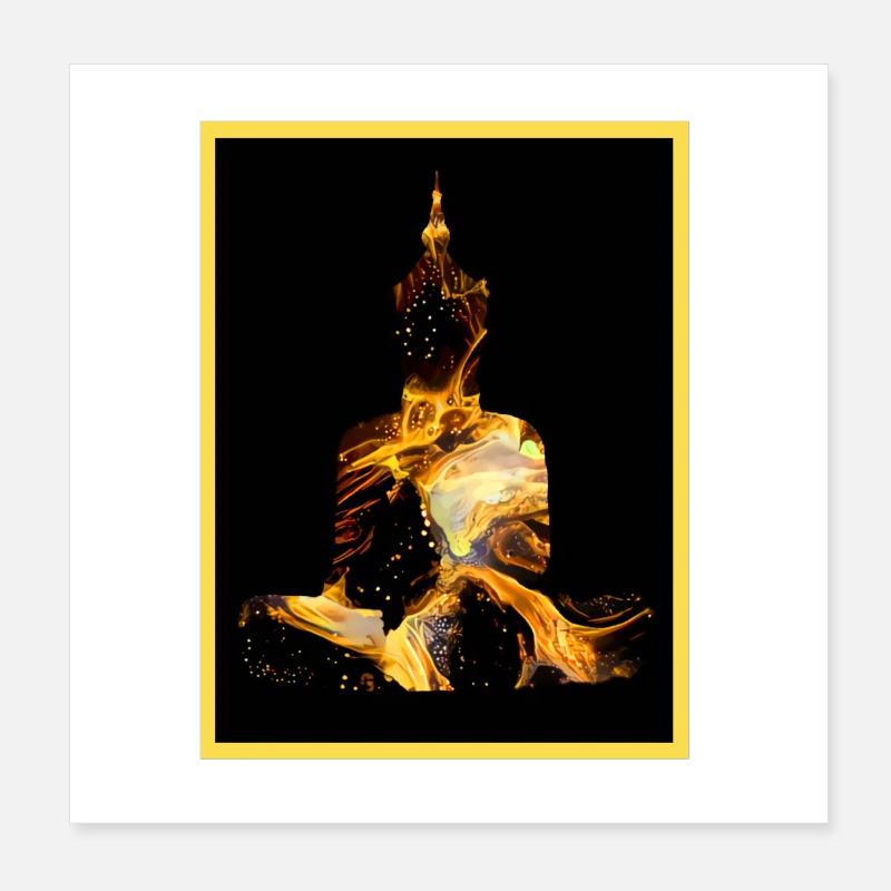 Buddha in gold - Thailand - India - Buddhism Poster 8" x 8" (20x20 cm)