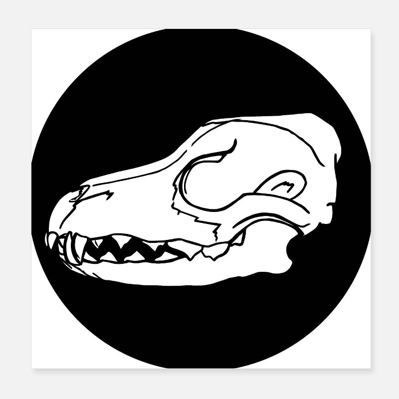 Wolf Skull | Wolf Skull | Skull Dog Poster 8" x 8" (20x20 cm)