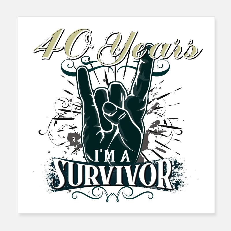 40th birthday Poster 8" x 8" (20x20 cm)