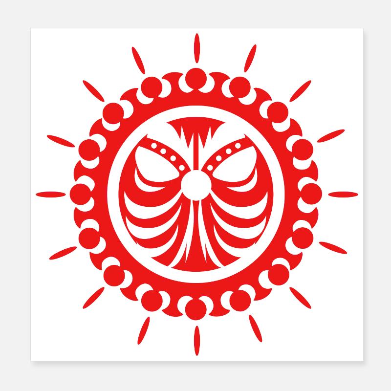 Maori Sonnenrot - Geschenkidee Poster 20x20 cm