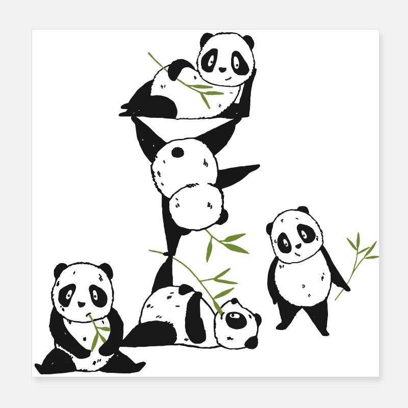 Panda Party Poster 8" x 8" (20x20 cm)