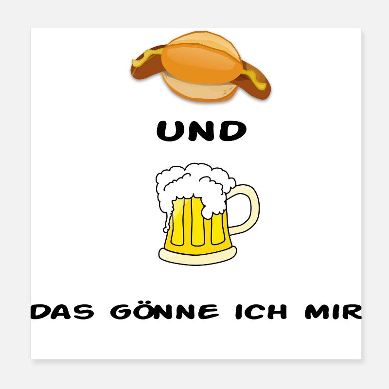 Bratwurst & beer Poster 8" x 8" (20x20 cm)