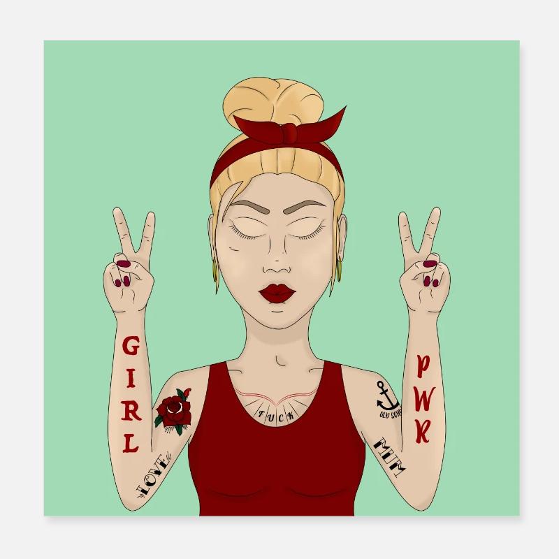 Altes Schulmädchen Poster 20x20 cm