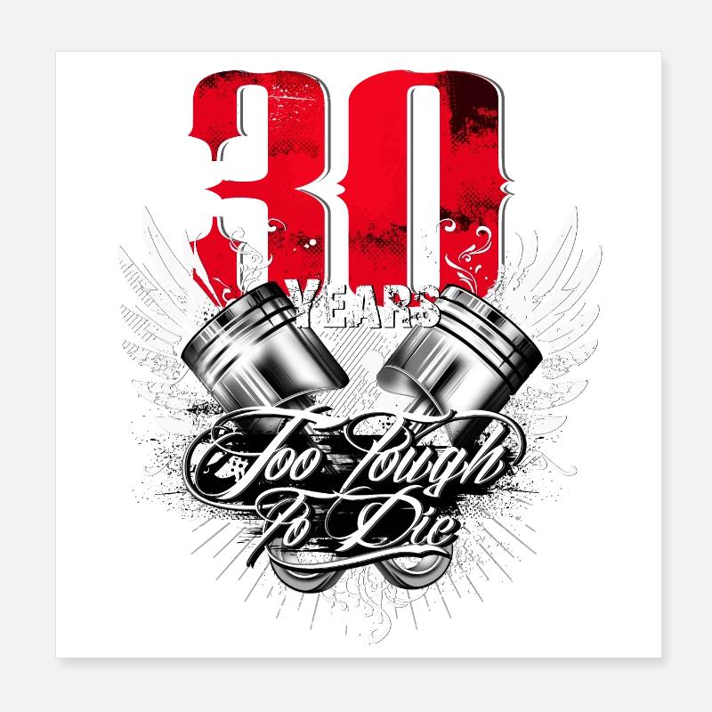 Moto - 30 ans Poster 20 x 20 cm