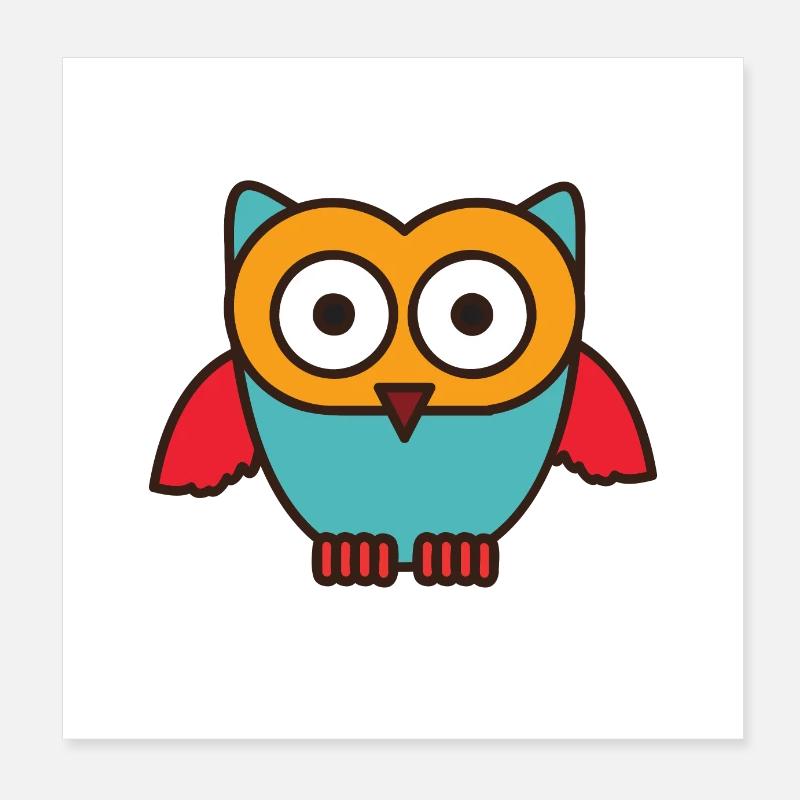Eulen Design - Niedliche Eule Poster 20x20 cm